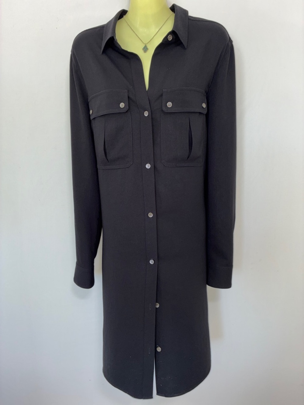 James Perse Black Button-Front Long Shirt Dress NWOT Sz XL